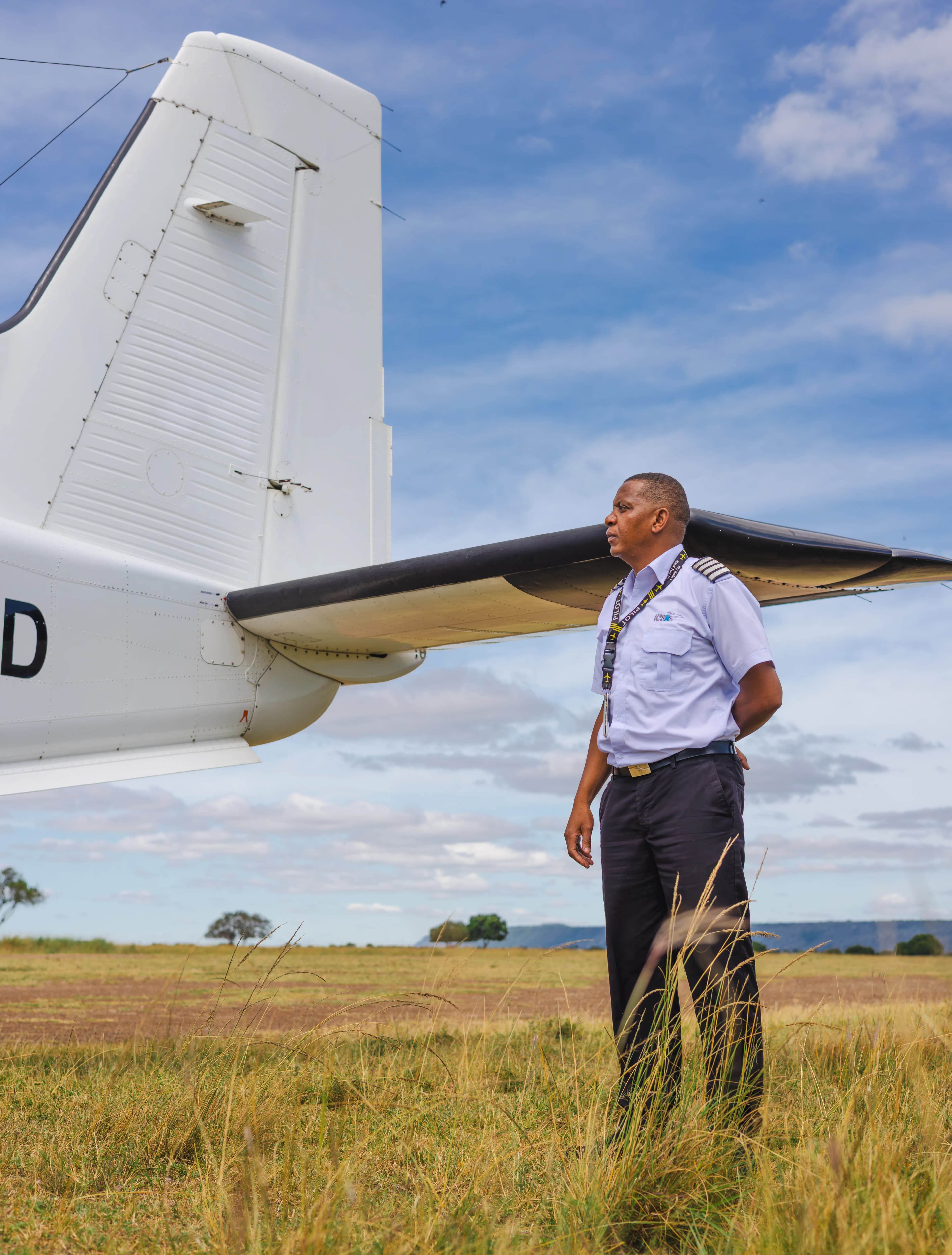 Dornier 228 touching down on a bush landing strip