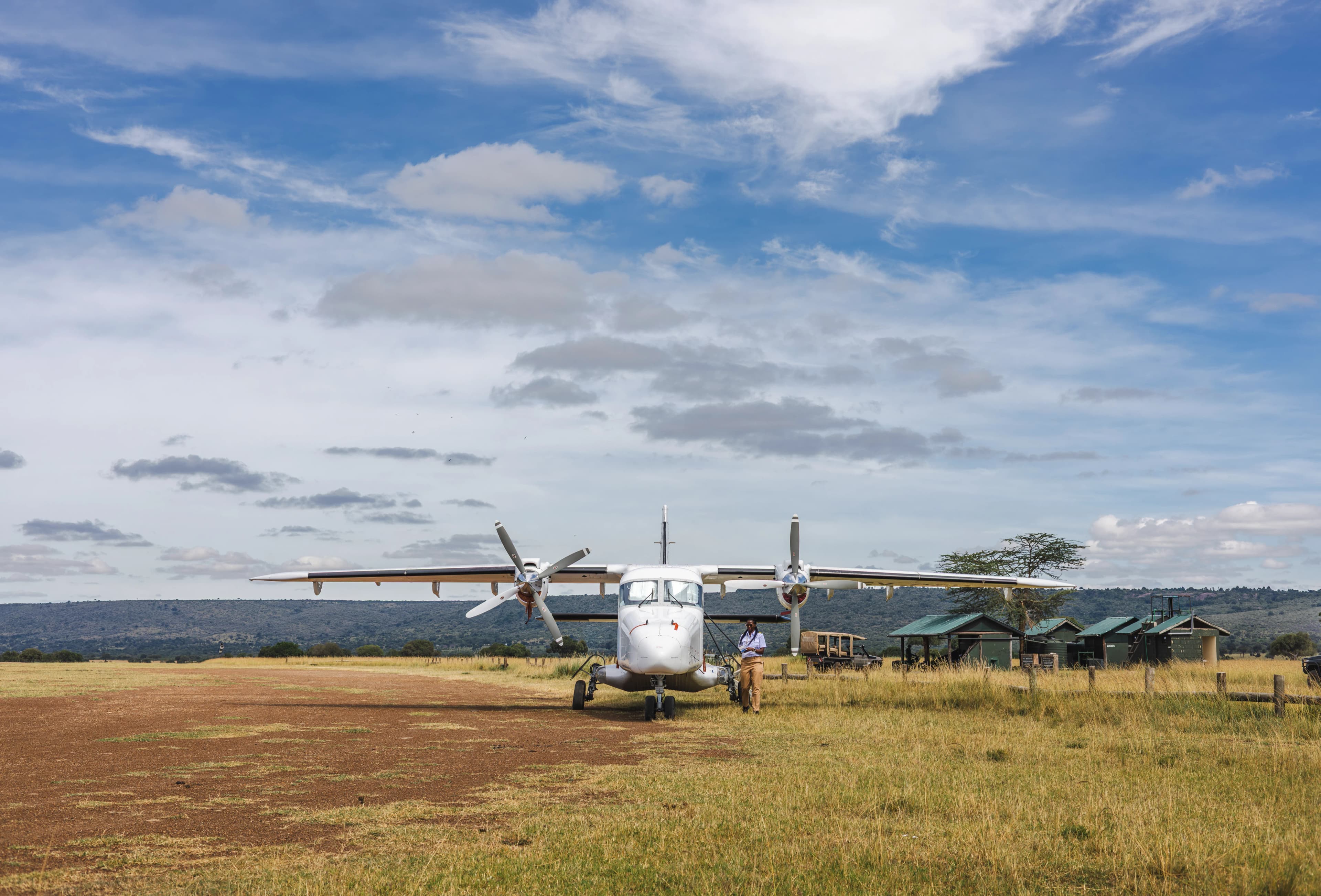 Aerial view of Masai Mara on a Kasas safari charter
