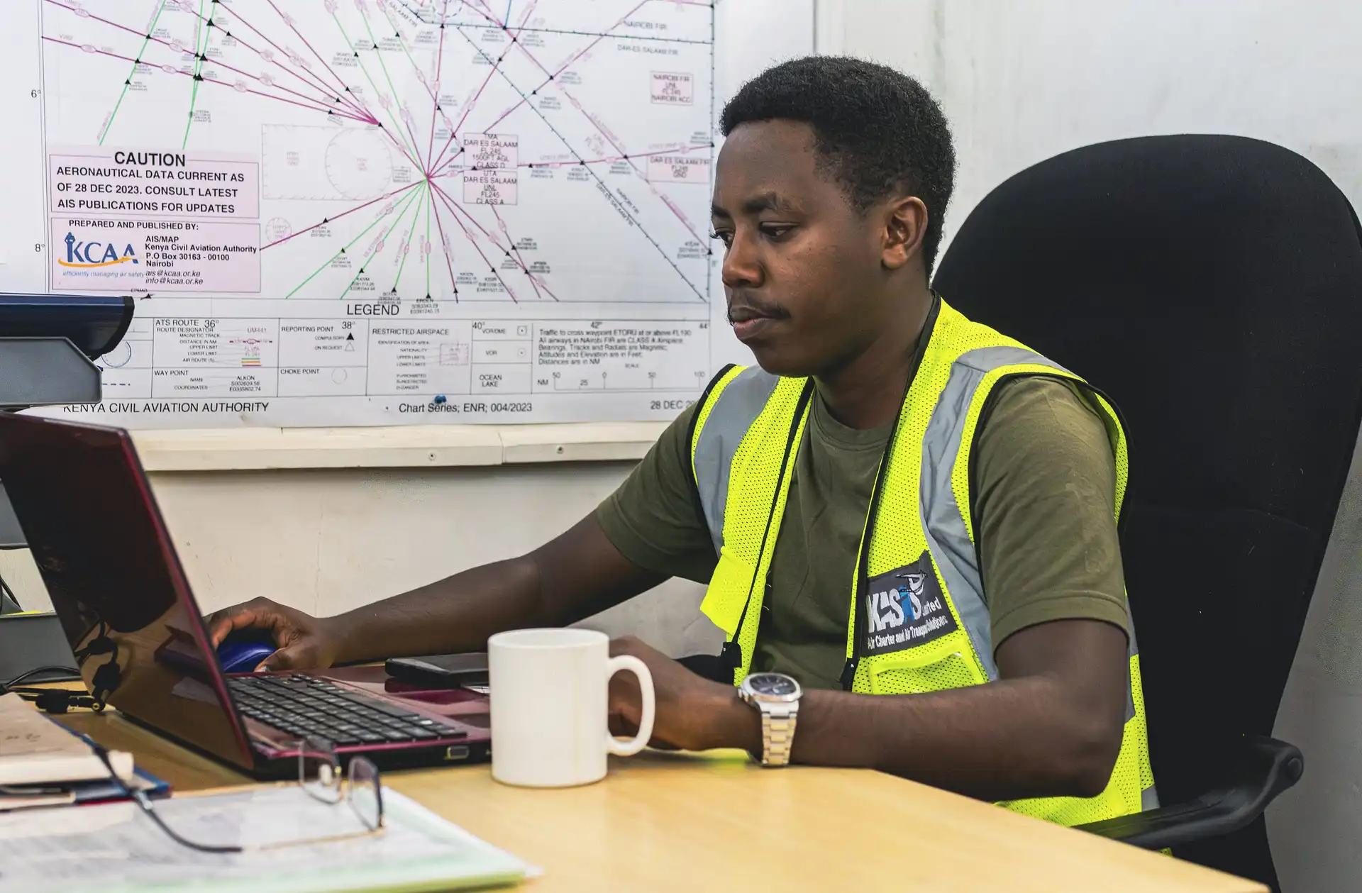 Operations team coordinating flight schedules