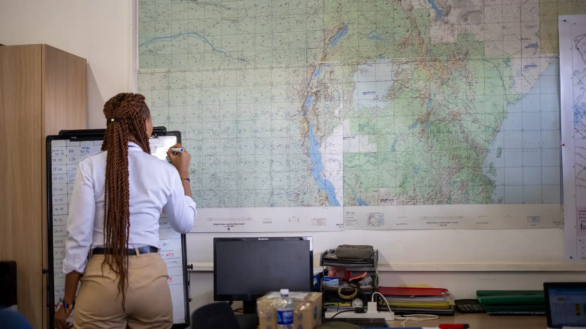 Ops team mapping out flight routes