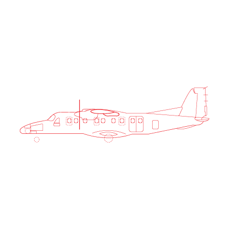 Dornier 228 side profile technical drawing