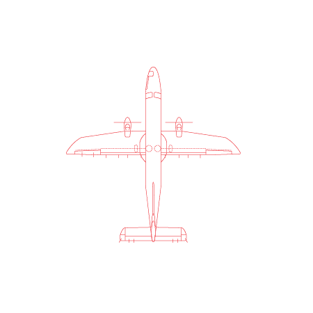 Dornier 228 top-down technical drawing